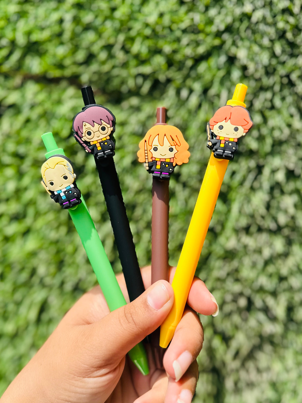 Premium Harry Potter Stationery Combo | Harry, Ron, Hermione & Draco Pens, A5 Notebook & Harry Potter Keychain | Gift Set for Potterheads