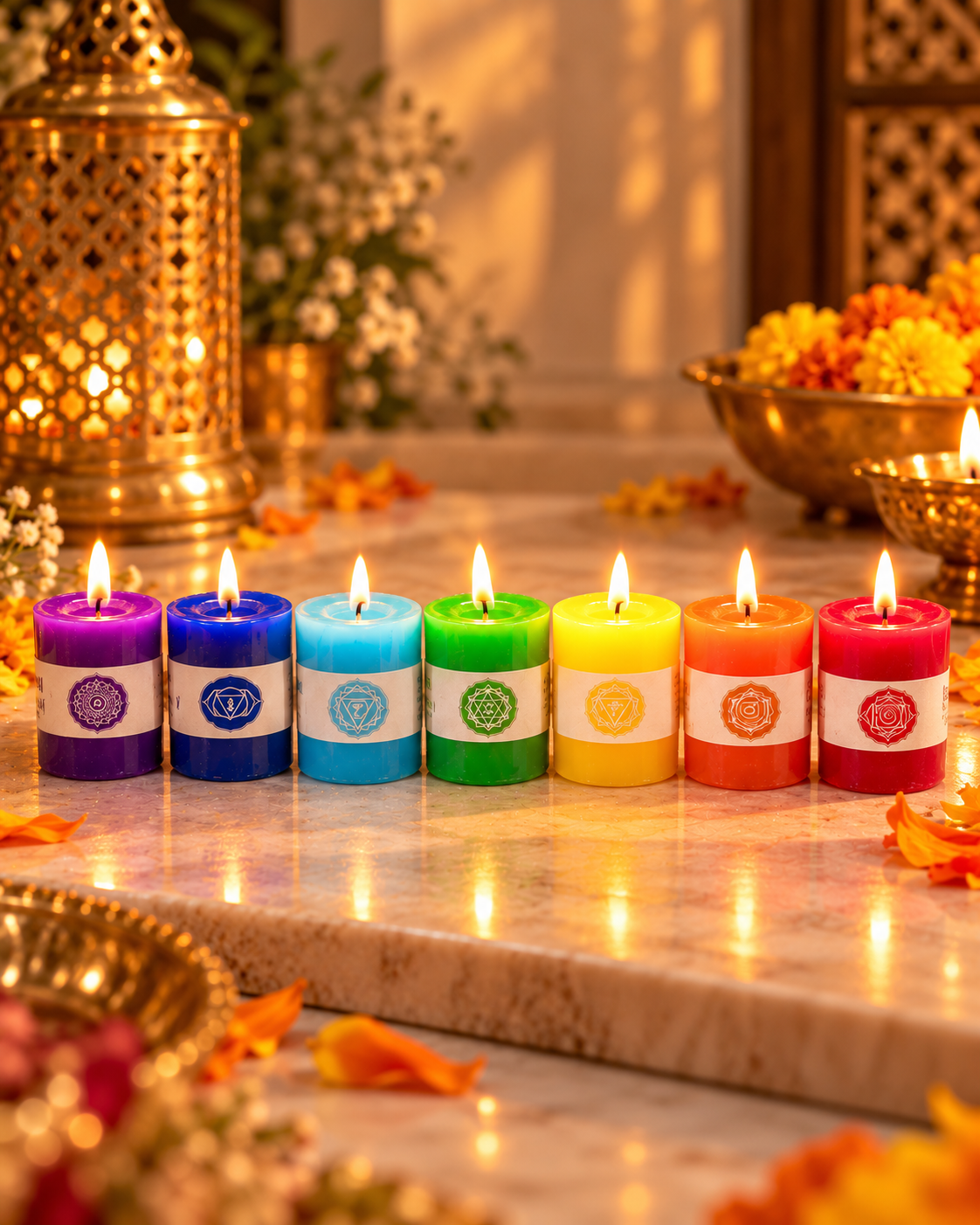 Diwali Gift Hamper with Festive Decor and Decorative Candles