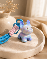 Iridescent French Bulldog Keychain | Cute Bag Charm for Women