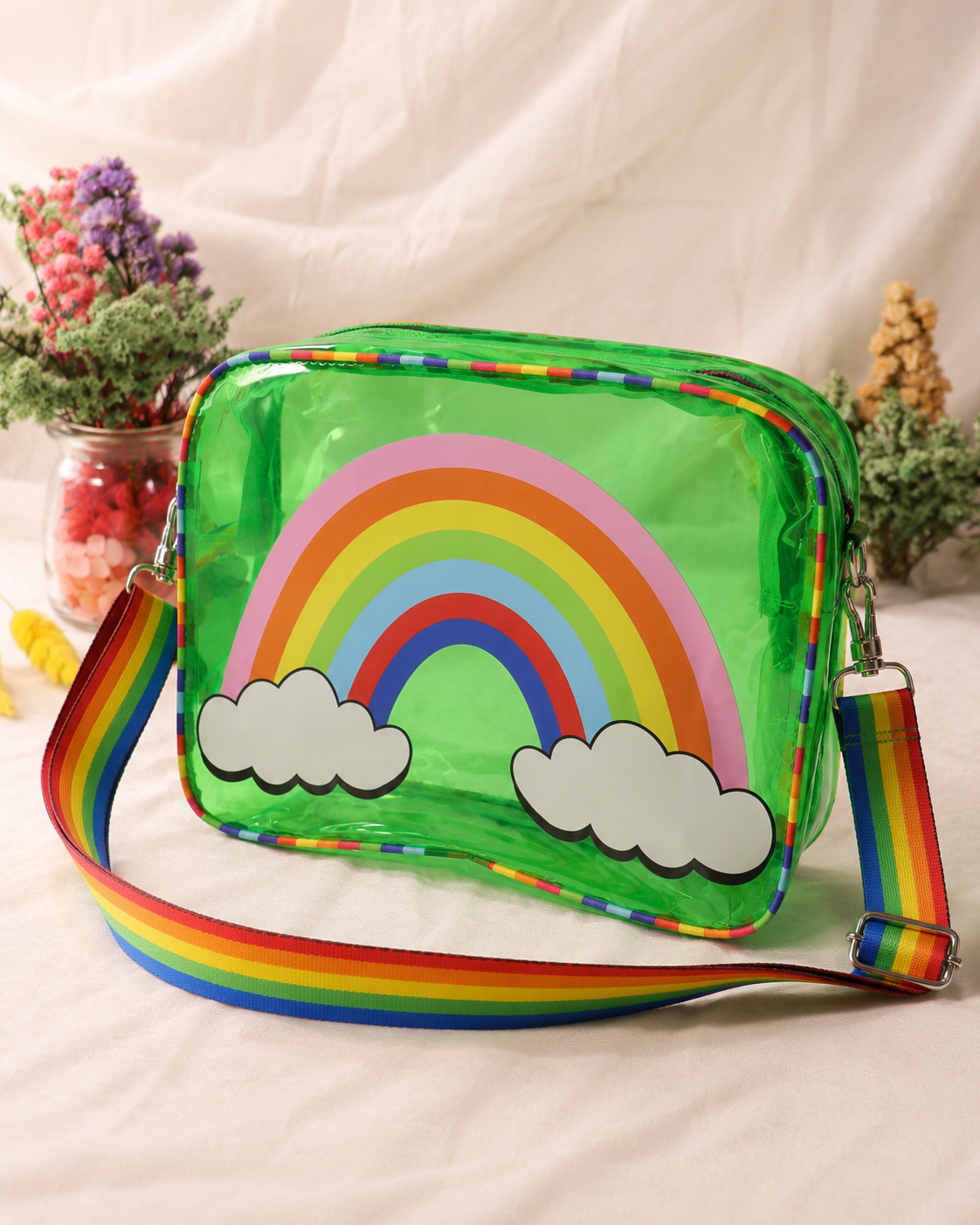 Rainbow Clear Sling Bag