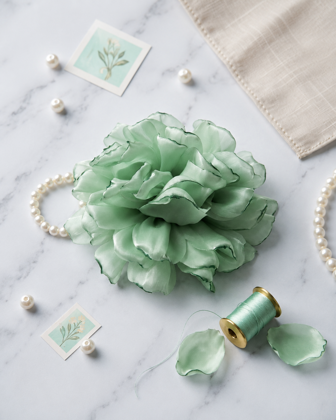 Pearl Bloom Floral Hair Tie
