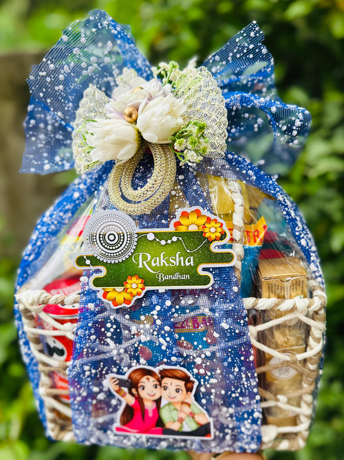 Raksha Bandhan Maha Treats Hamper | Premium Snack & Chocolate Gift Basket | Luxury Ready-to-Gift Rakhi Hamper