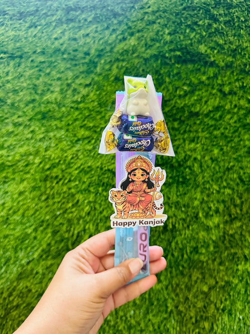 Navratri Kanjak Hamper for Kids, Pack of 12 Gift Sets with Doms Mechanical Pencil, Fun Eraser and 2 Candies, Kanya Pujan Return Gift for Children