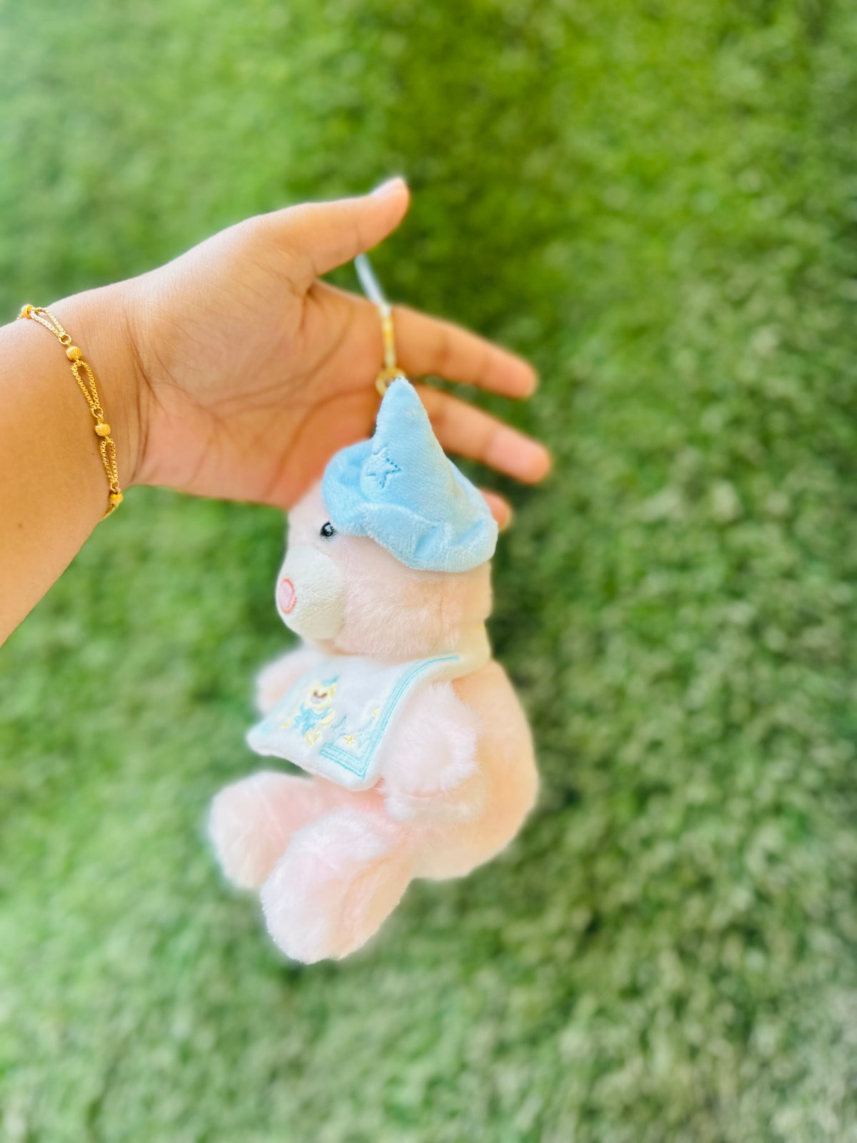 Cute Teddy Bear Plush Keychain | Soft Fluffy Bear Bag Charm with Bow & Loop | 2 Colours