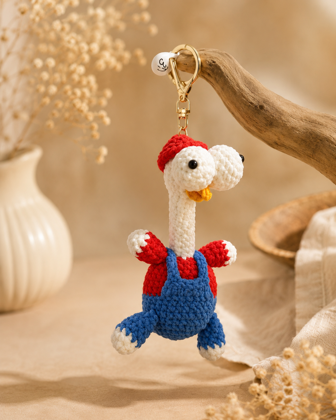 Handmade Crochet Duck Keychain Bag Charm | Cute Plush Keychain