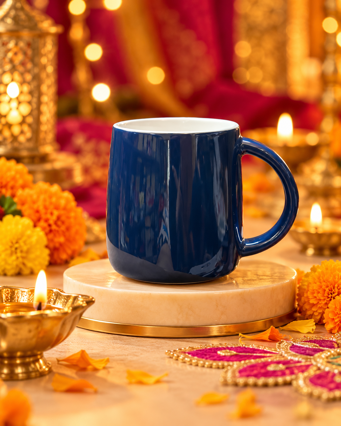 Diwali Gift Hamper with Lantern Candle Holders and Traditional Decor