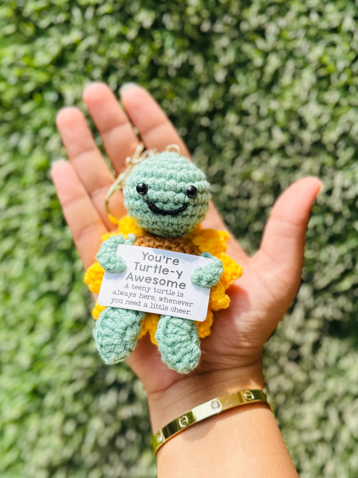 Crochet Turtle Keychain with Sunflower Design, Cute Bag Charm & Backpack Charm Gift for Girls, Boys and Turtle Lovers