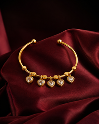Anti Tarnish Heart Charms Bracelet for Women | Gold-Tone Heart Charm Bracelet | Cute Romantic Jewellery for Girls | Stylish Everyday & Party Wear
