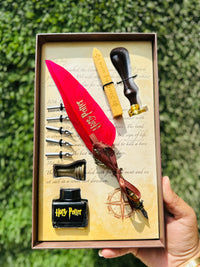 Harry Potter Premium Edition Writing Set | Feather Quill Pen, Ink Bottle & Accessories Gift Set