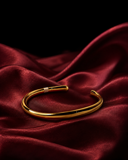 Anti Tarnish Stylish Bold Bracelet for Women | Minimalist Gold-Tone Statement Cuff | Elegant Everyday & Party Wear Jewellery