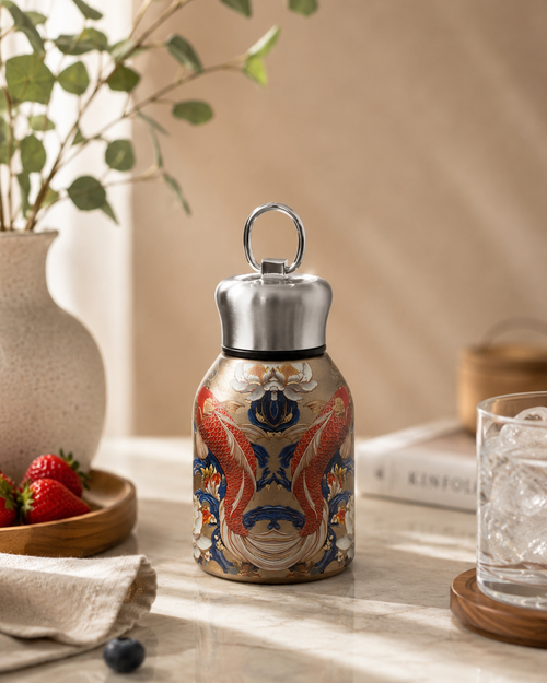300ml Stainless Steel Leakproof Mini Water Bottle – Printed Design