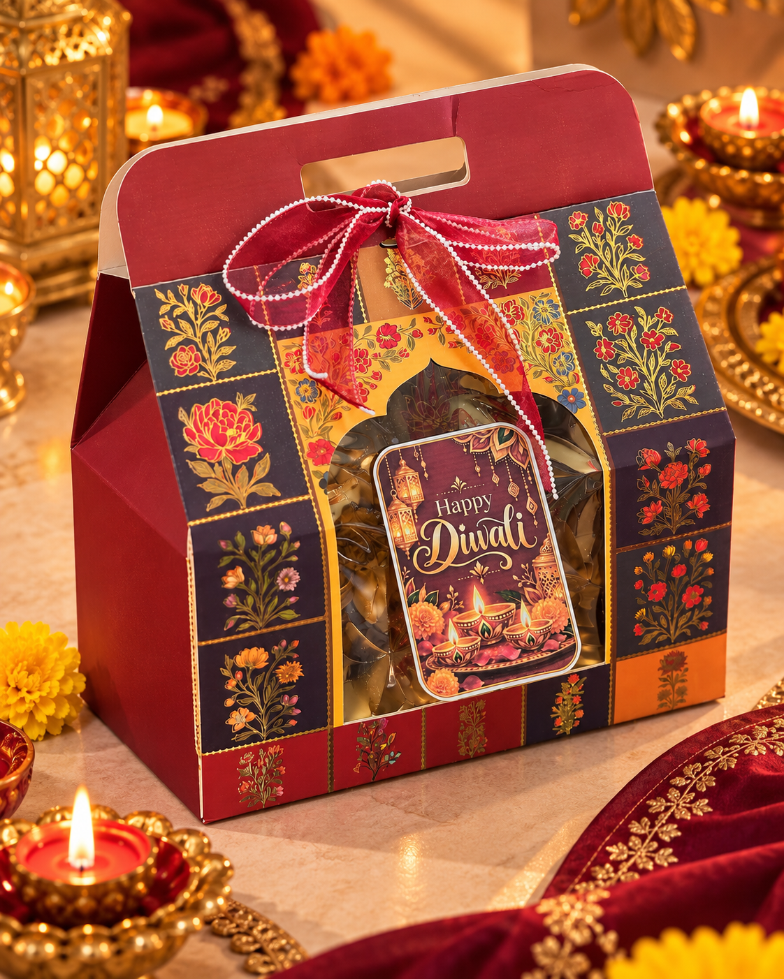 Diwali Gift Hamper with Shubh Labh, Makhana, Beetroot Chips and Candles