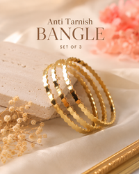 Premium Anti Tarnish Gold Bangle Set of 3 for Women | 2.6 Size | Stainless Steel Stackable Bangles | Waterproof Hypoallergenic Tarnish-Free Everyday Jewelry