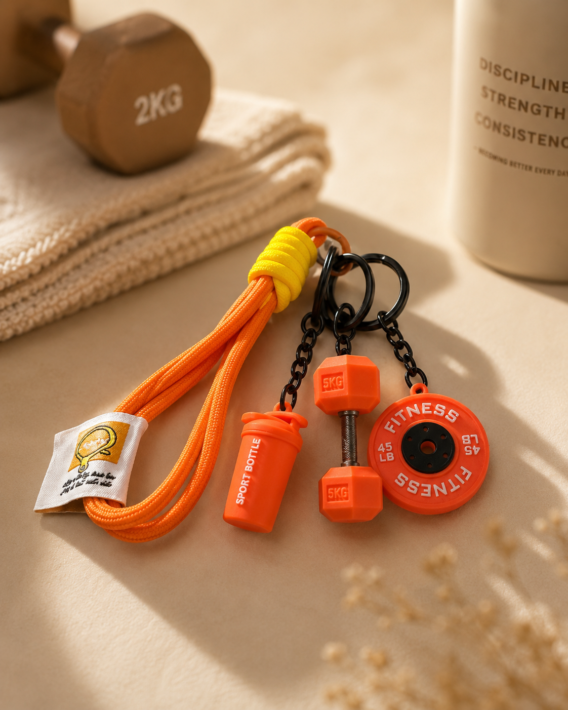 Metal Gym Keychain | Fitness Dumbbell Bag Charm