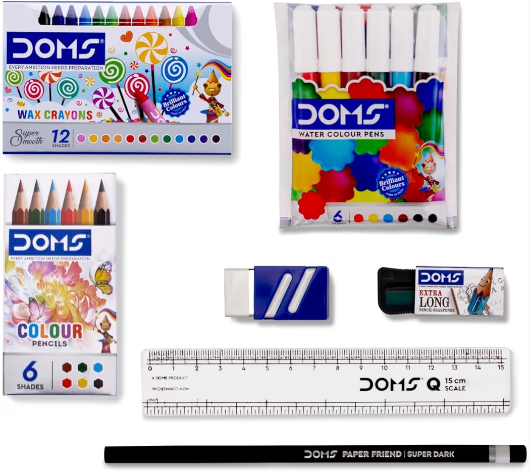 Navratri Kanjak Hamper for Kids, Pack of 10 Gift Sets with DOMS Stationery Kit, KitKat Chocolate, Mini Pocket Diary, Mini Pen and Zip Lock Bag, Kanya Pujan Return Gifts