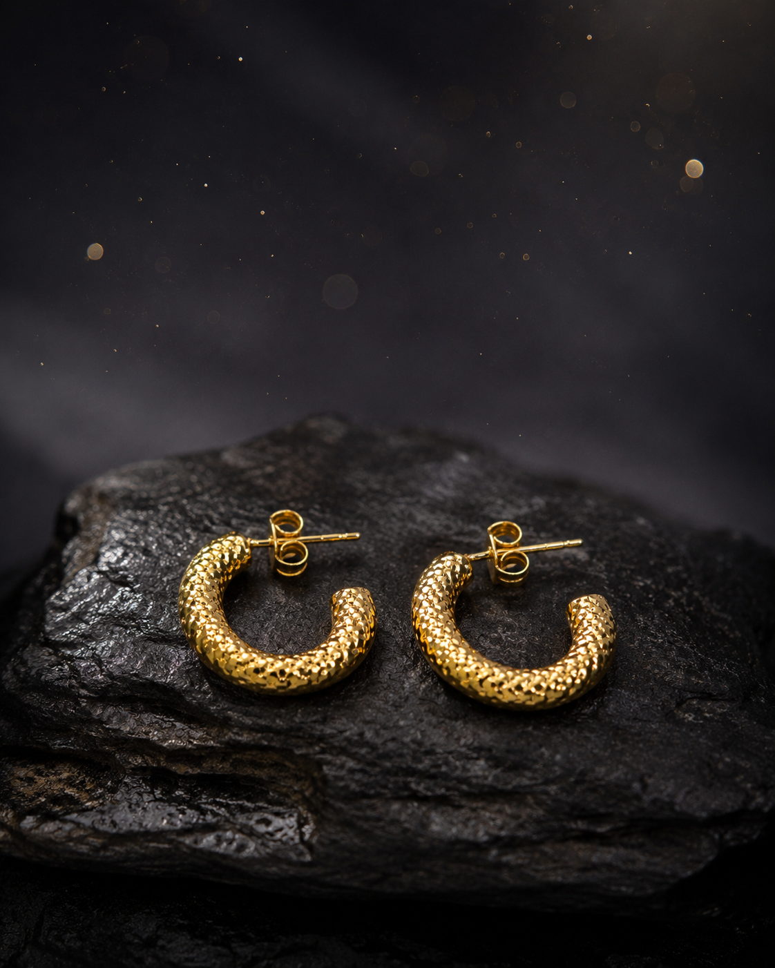 Combo of 2 Anti Tarnish Gold Hoop Earrings | Waterproof Stainless Steel
