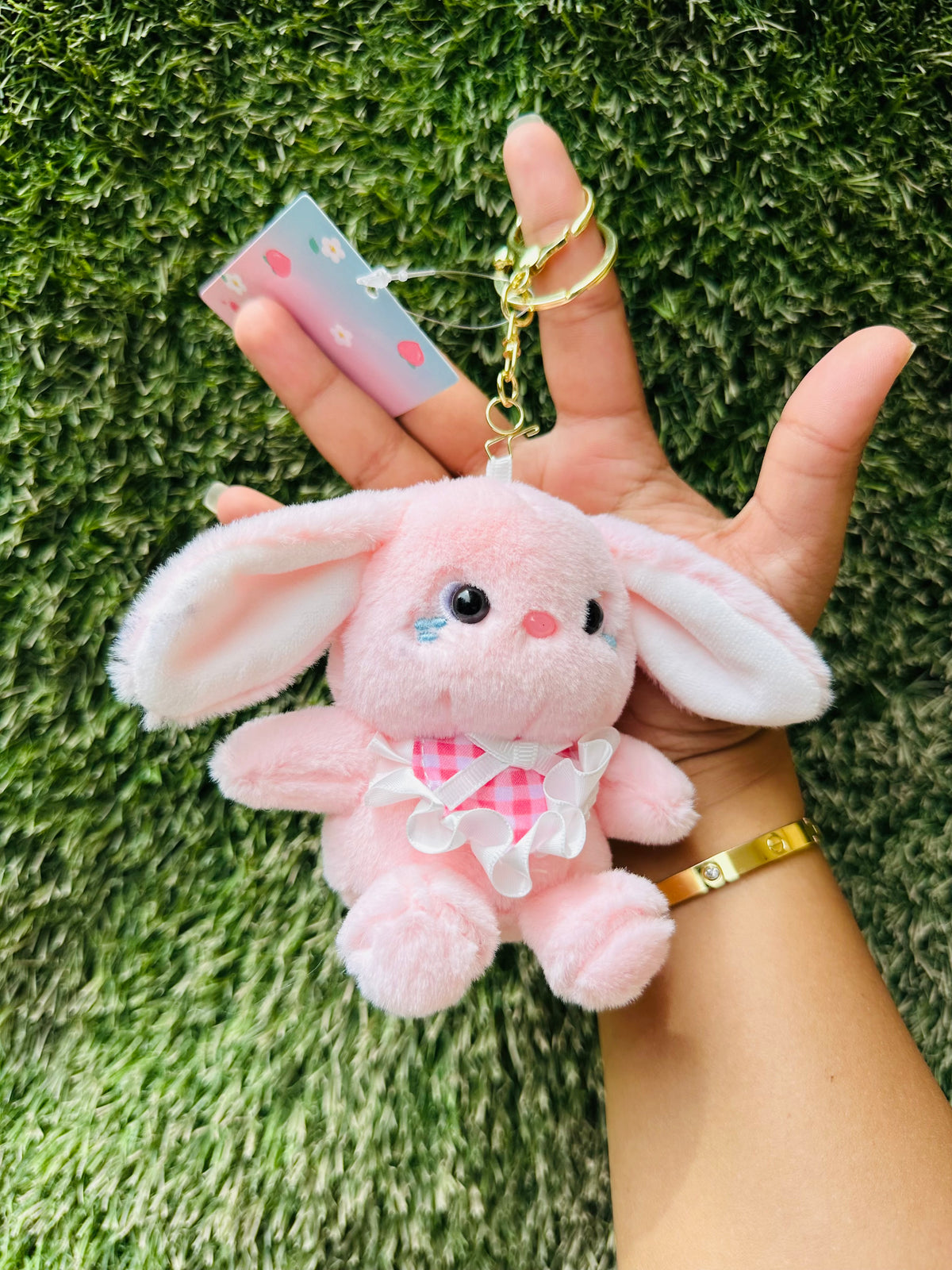 Cute Pink Bunny Plush Keychain for Girls & Kids | Soft Rabbit Bag Charm & Backpack Accessory | Adorable Rabbit Keyring