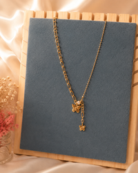 Premium Anti Tarnish Butterfly Drop Pendant Necklace for Women | Gold Stainless Steel Lariat Necklace | Waterproof & Hypoallergenic