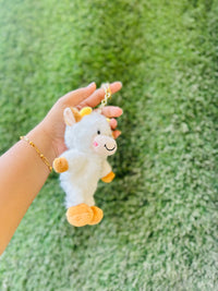 Cute Cow Plush Keychain | Soft Fluffy Cow Bag Charm & Keyring | Adorable Mini Cow Keychain