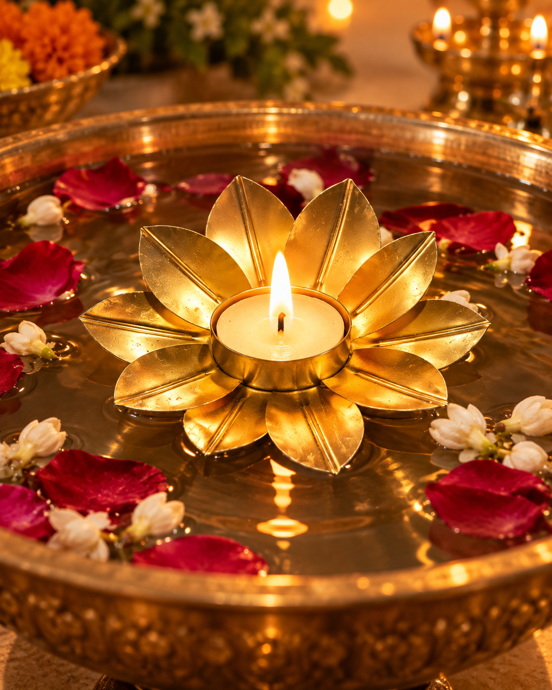 Diwali Gift Hamper with Festive Decor and Decorative Candles