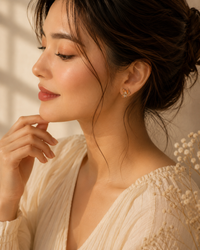 Golden Flutter Anti-Tarnish Butterfly Earrings | Enamel Crystal Stud Earrings | Elegant Butterfly Earrings for Women