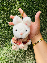 Cute Bunny Plush Keychain for Girls & Kids | Soft Rabbit Bag Charm & Backpack Accessory | Adorable Rabbit Keyring