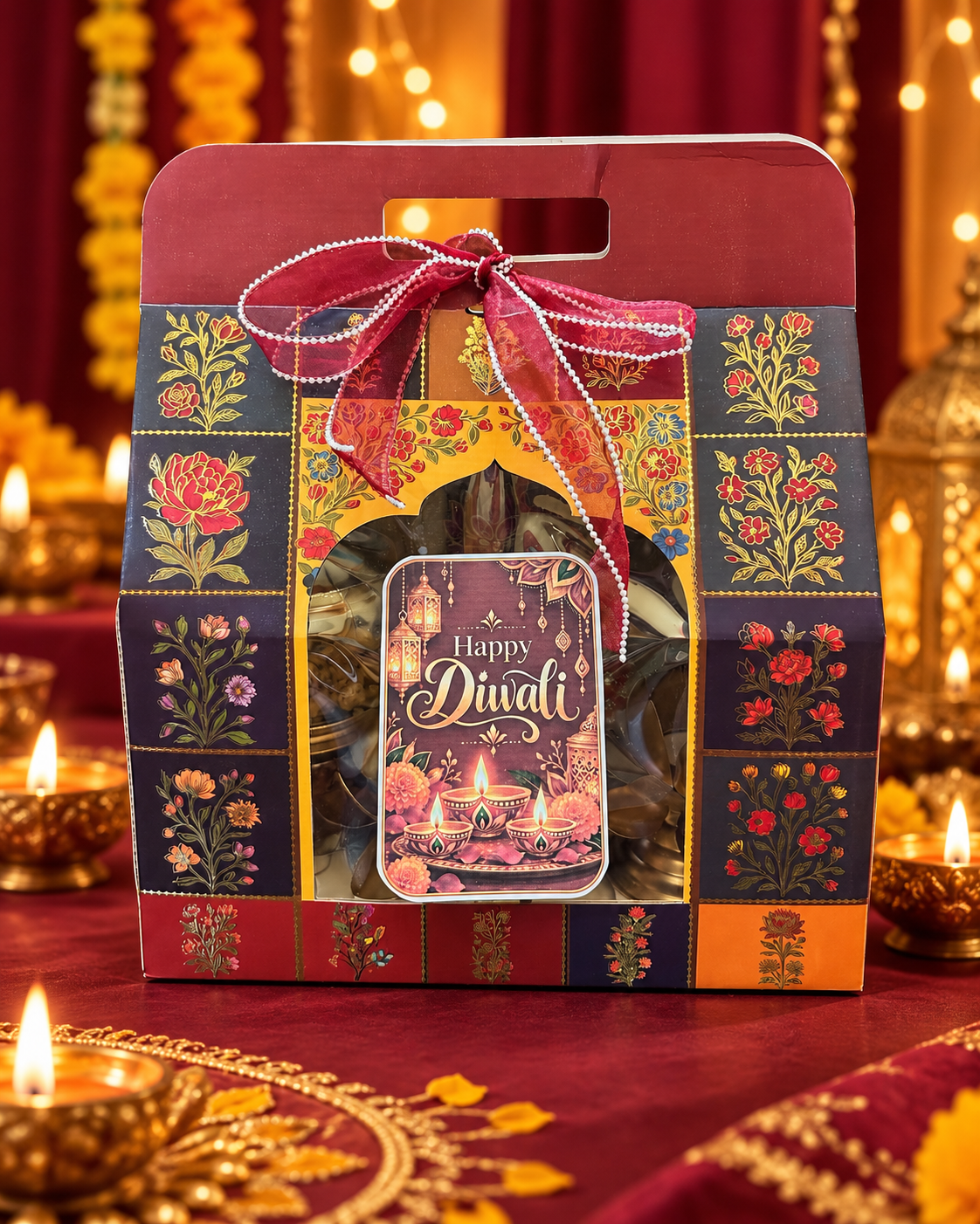 Diwali Gift Hamper with Shubh Labh, Makhana, Beetroot Chips and Candles