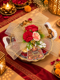 Premium Diwali Gift Hamper with Shubh Labh, Scented Sunflower Candles & Festive Treats