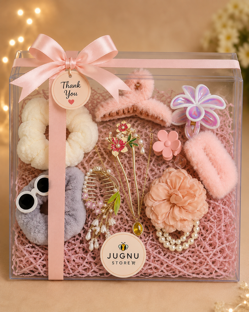 Jugnu Store Girls Accessories Gift Hamper with Hair Accessories & Jewellery