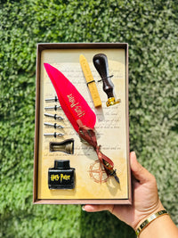Harry Potter Premium Edition Writing Set | Feather Quill Pen, Ink Bottle & Accessories Gift Set