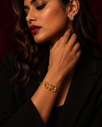 Anti Tarnish Gold Bracelet for Women | Elegant Bow & Crystal Bracelet | Stylish Statement Jewellery | Luxury-Inspired Bracelet for Everyday, Party & Festive Wear