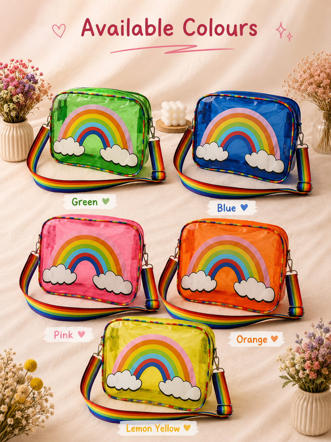 Rainbow Clear Sling Bag