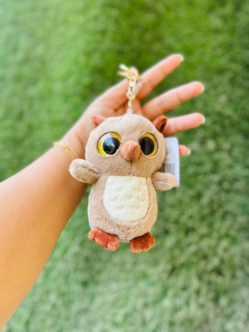 Cute Owl Plush Keychain | Soft Fluffy Owl Bag Charm & Keyring | Adorable Mini Owl Keychain