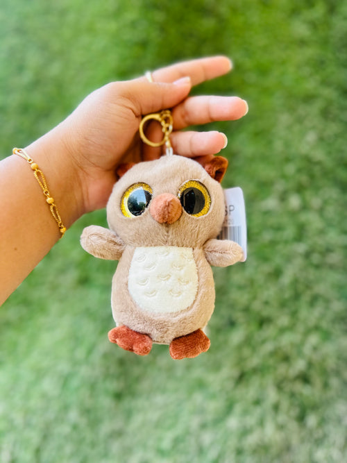 Cute Owl Plush Keychain | Soft Fluffy Owl Bag Charm & Keyring | Adorable Mini Owl Keychain