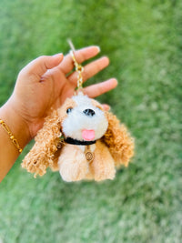Cute Plush Puppy Keychain | Soft Dog Bag Charm & Keyring | Adorable Puppy Keychain
