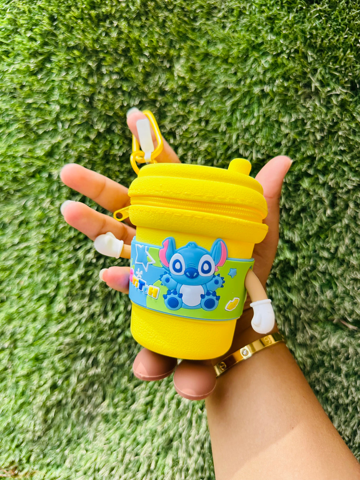 Cute Stitch Character Coin Pouch with Rotating Arms & Feet | Mini Zipper Coin Purse & Small Pouch for Kids, Girls & Gifting