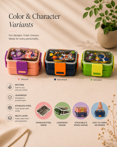 Kids Character Stainless Steel Lunch Box