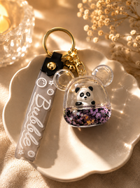 Panda Water Bubble Glitter Keychain | Cute Kawaii Bag Charm