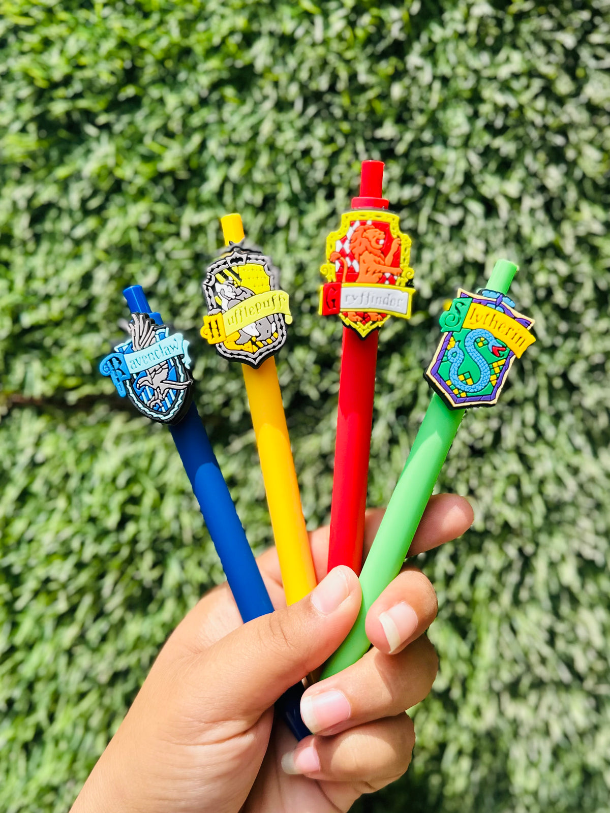 Premium Harry Potter Stationery Combo | 4 Hogwarts House Ball Pens, A5 Notebook & Harry Potter Keychain | Gift Set for Harry Potter Fans