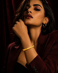 Anti Tarnish Gold Bracelet for Women | Stylish Geometric Hexagon Cuff Bracelet | Minimalist Bold Statement Jewellery | Everyday & Party Wear