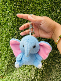 Cute Elephant Plush Keychain | Soft Elephant Bag Charm with Clip for Kids, Girls & Gifting