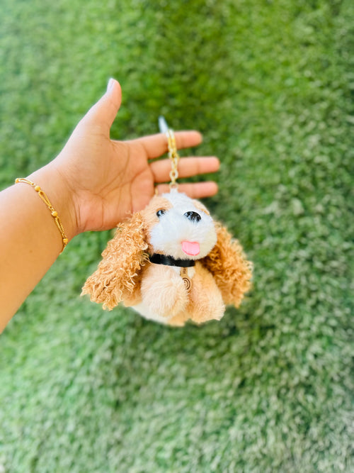 Cute Plush Puppy Keychain | Soft Dog Bag Charm & Keyring | Adorable Puppy Keychain