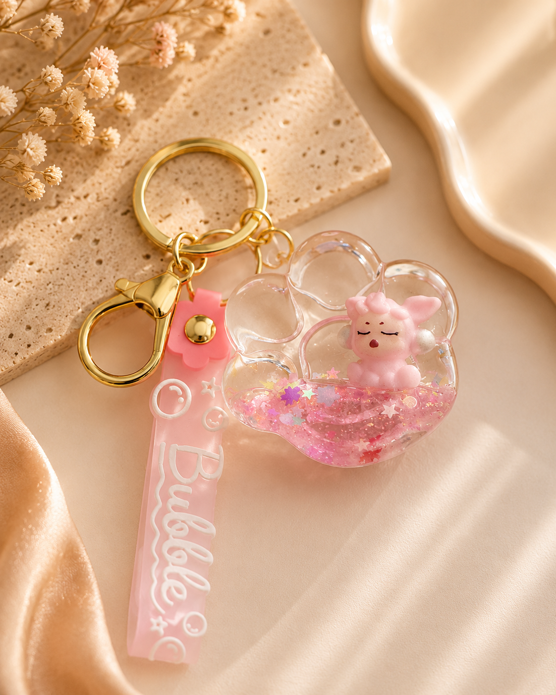 Cute Bubble Glitter Keychain Bag Charm | Kawaii Bubble Charm