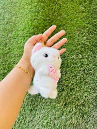 Cute Cat Plush Keychain with Fish | Soft Furry Cat Bag Charm & Keyring | 3 Colour Variants