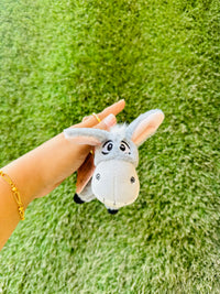 Cute Donkey Plush Keychain | Soft Grey Animal Bag Charm & Keyring | Adorable Donkey Keychain