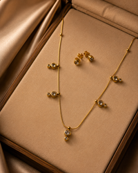 Anti Tarnish Crystal Necklace Set for Women | Gold Plated Jewellery