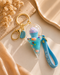 Bubble Ice Cream Cupcake Keychain | Cute Glitter Bag Charm