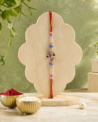 AD Spinner Rakhi for Brother | Premium Designer Spinner Rakhi with American Diamond Floral Charm, Handmade Thread Rakhi, Raksha Bandhan Gift | 4 Variants | Jugnu Store