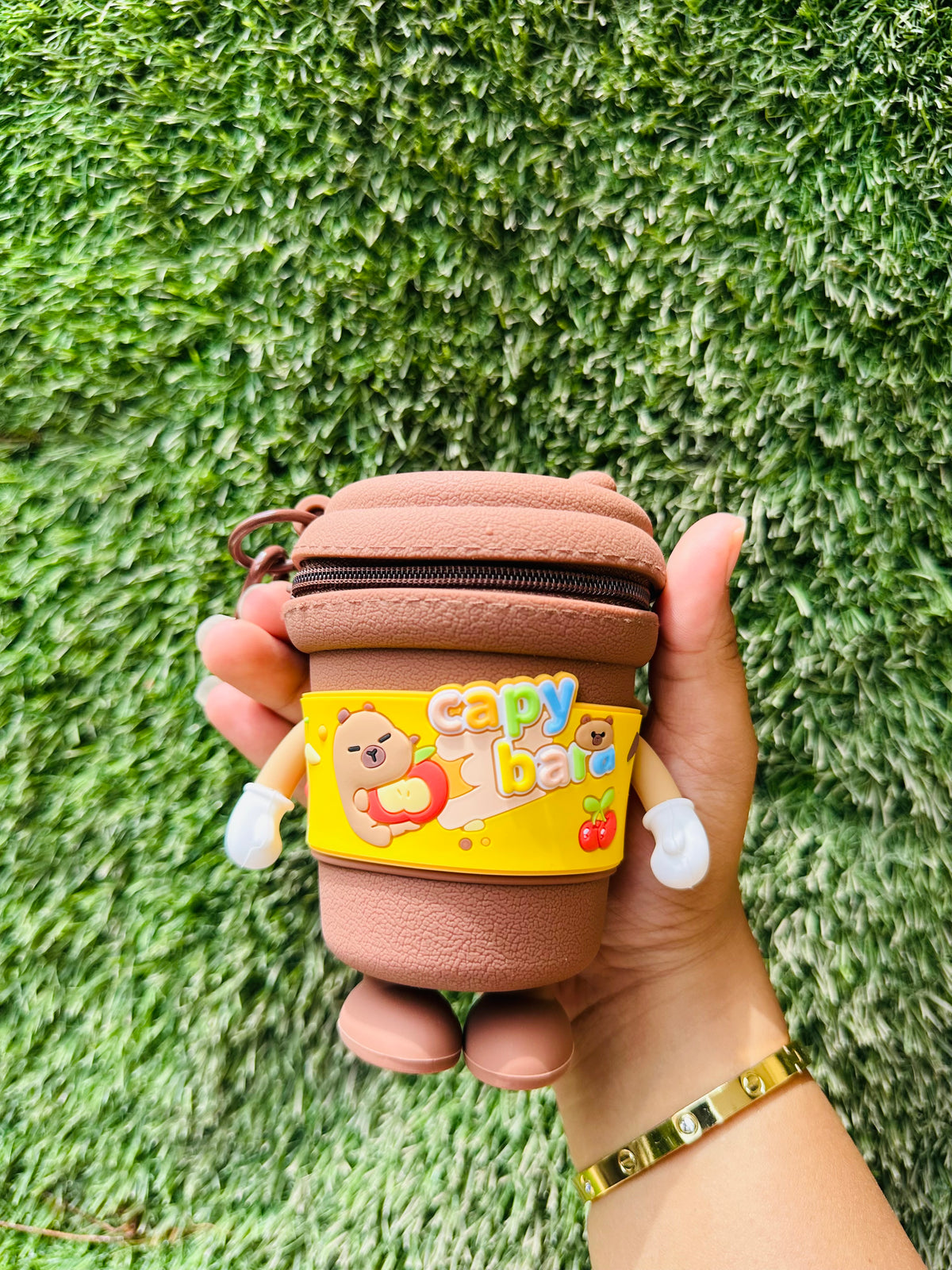 Cute Cappy Bear Coin Pouch with Rotating Arms & Feet | Mini Zipper Coin Purse for Kids, Girls & Gifting – 2 Colours