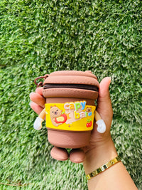 Cute Cappy Bear Coin Pouch with Rotating Arms & Feet | Mini Zipper Coin Purse for Kids, Girls & Gifting – 2 Colours